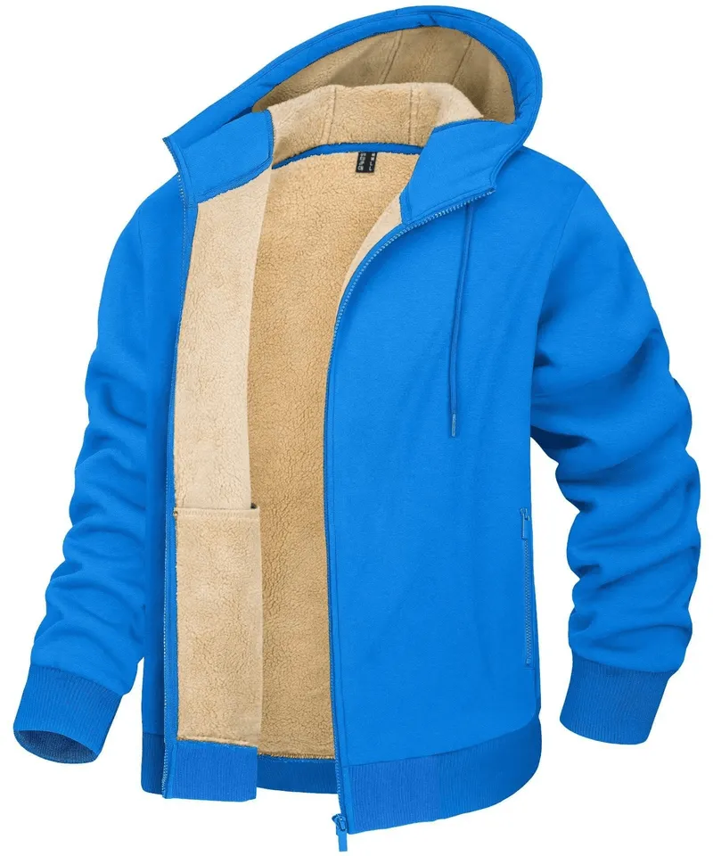 Fleece Lining Zipper Sherpa Jacket with Hood and Pockets / Casual Sportswear - SF0399