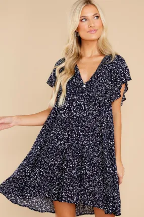 Flirt A Little Navy Floral Dress