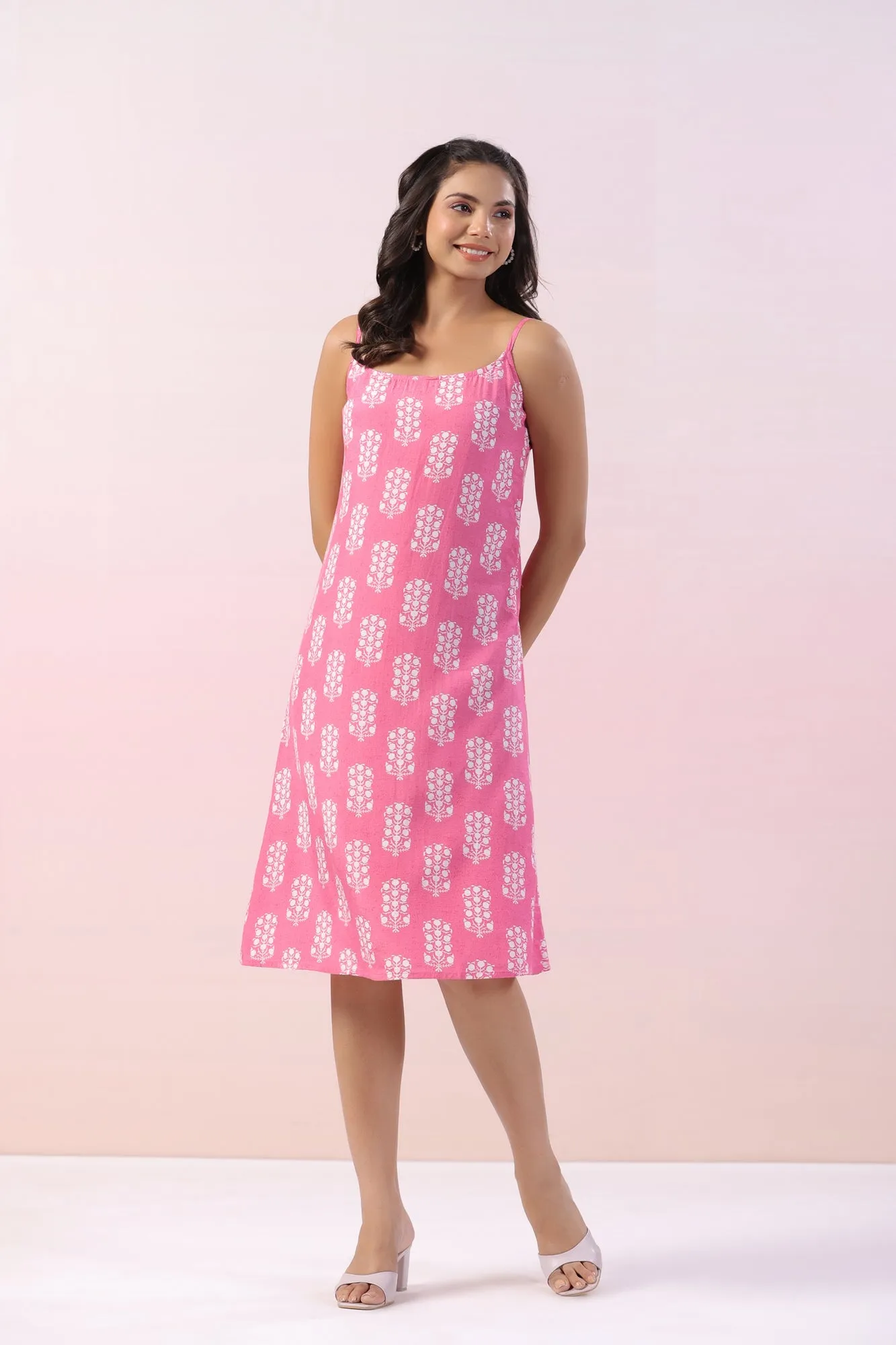 Freesia Pink Motif Russian Dress