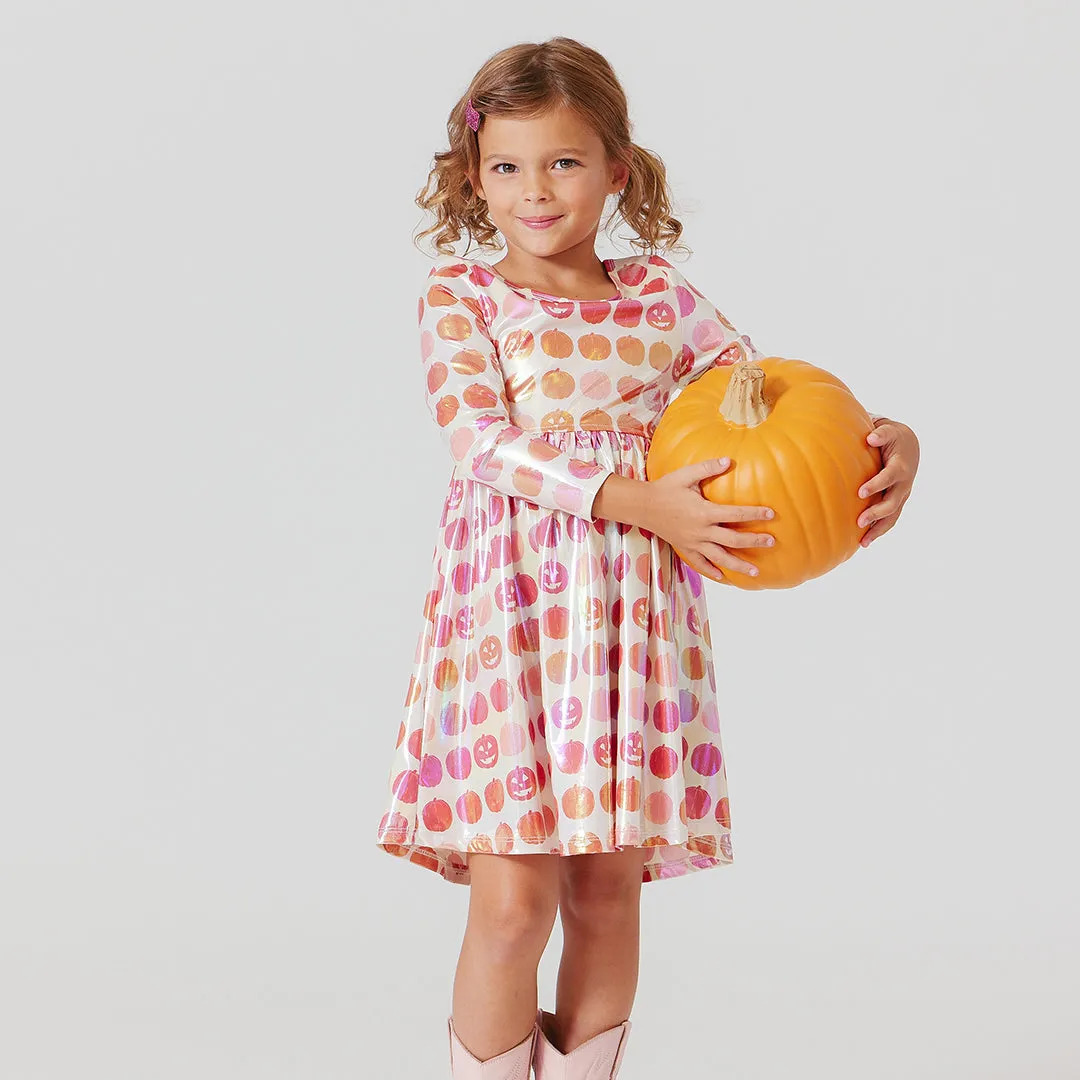 Girls Lame Steph Dress | Pumpkins