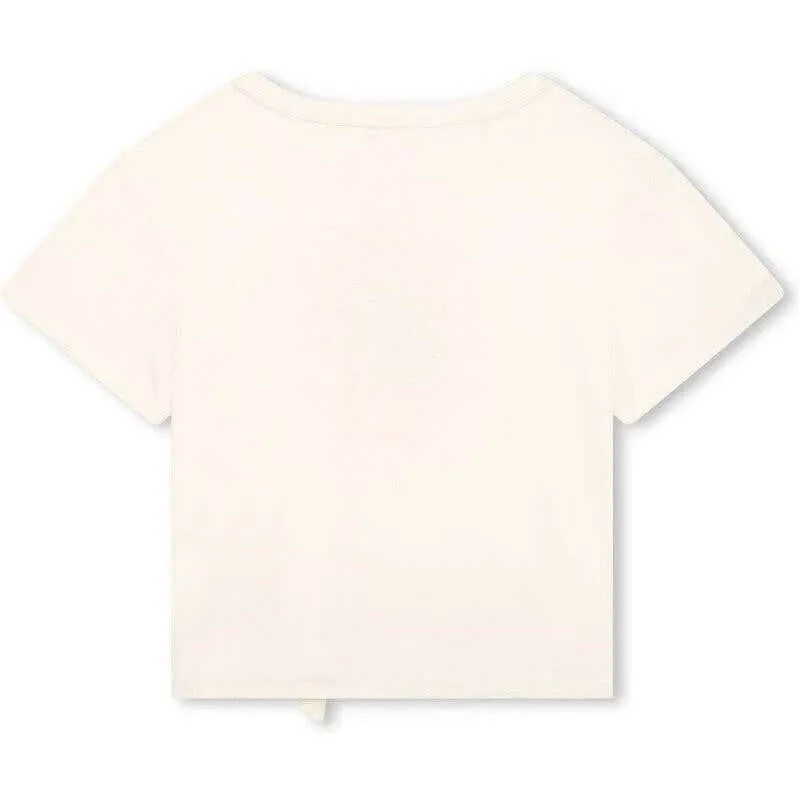 Girls White Organic Cotton Fusion T-Shirt