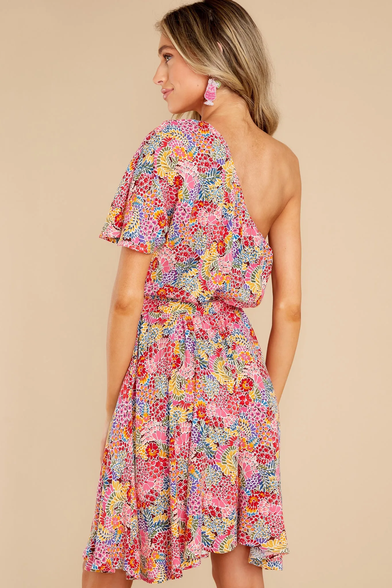 Good Times Ahead Pink Floral Print Dress