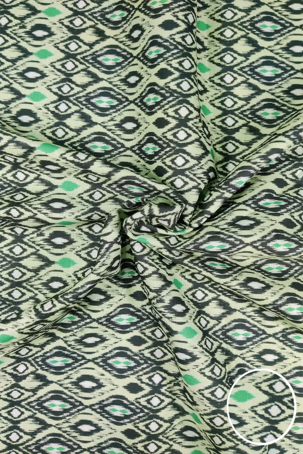 Green Color Printed Unstitched Linen Fabric