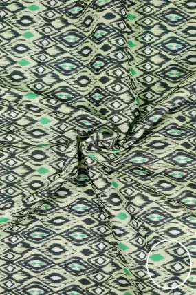 Green Color Printed Unstitched Linen Fabric