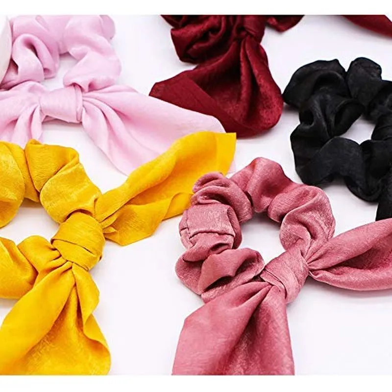 Hair Scrunchies Satin Silk Hair Ties 6PCS