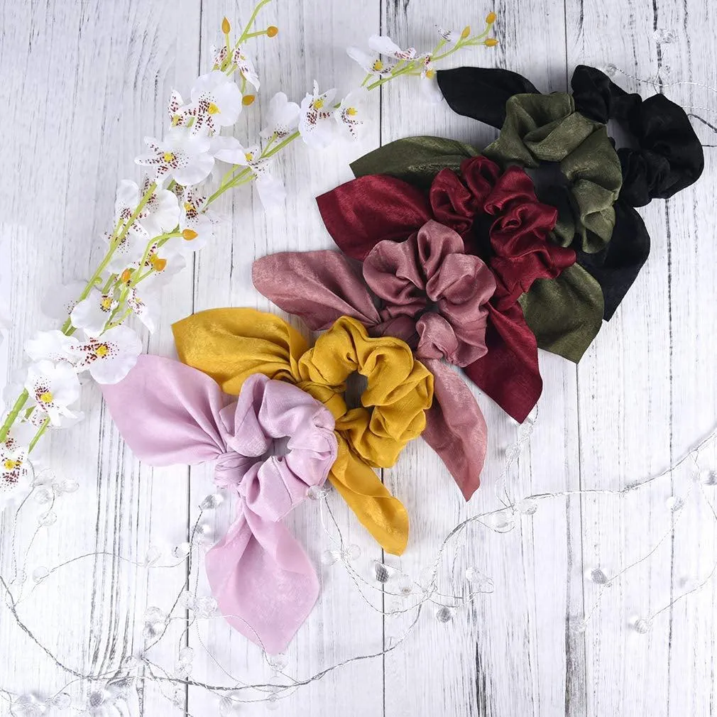 Hair Scrunchies Satin Silk Hair Ties 6PCS