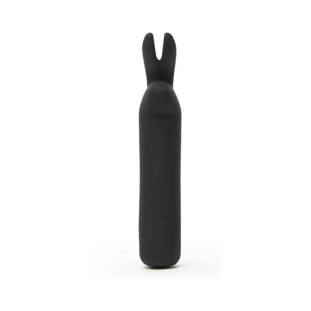 Happy Rabbit Rechargeable Silicone Bullet Vibrator With Ears Black