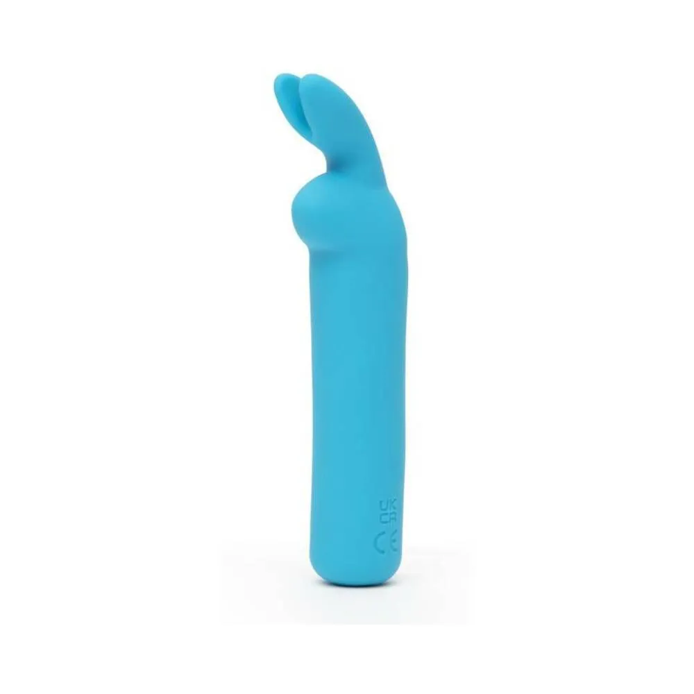 Happy Rabbit Rechargeable Silicone Bullet Vibrator With Ears Blue