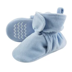 Hudson Baby Cozy Velour Booties, Light Blue