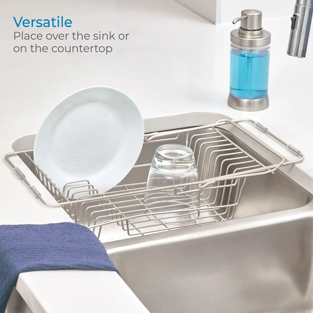 iDesign Classico Over Sink Dish Drainer in Satin