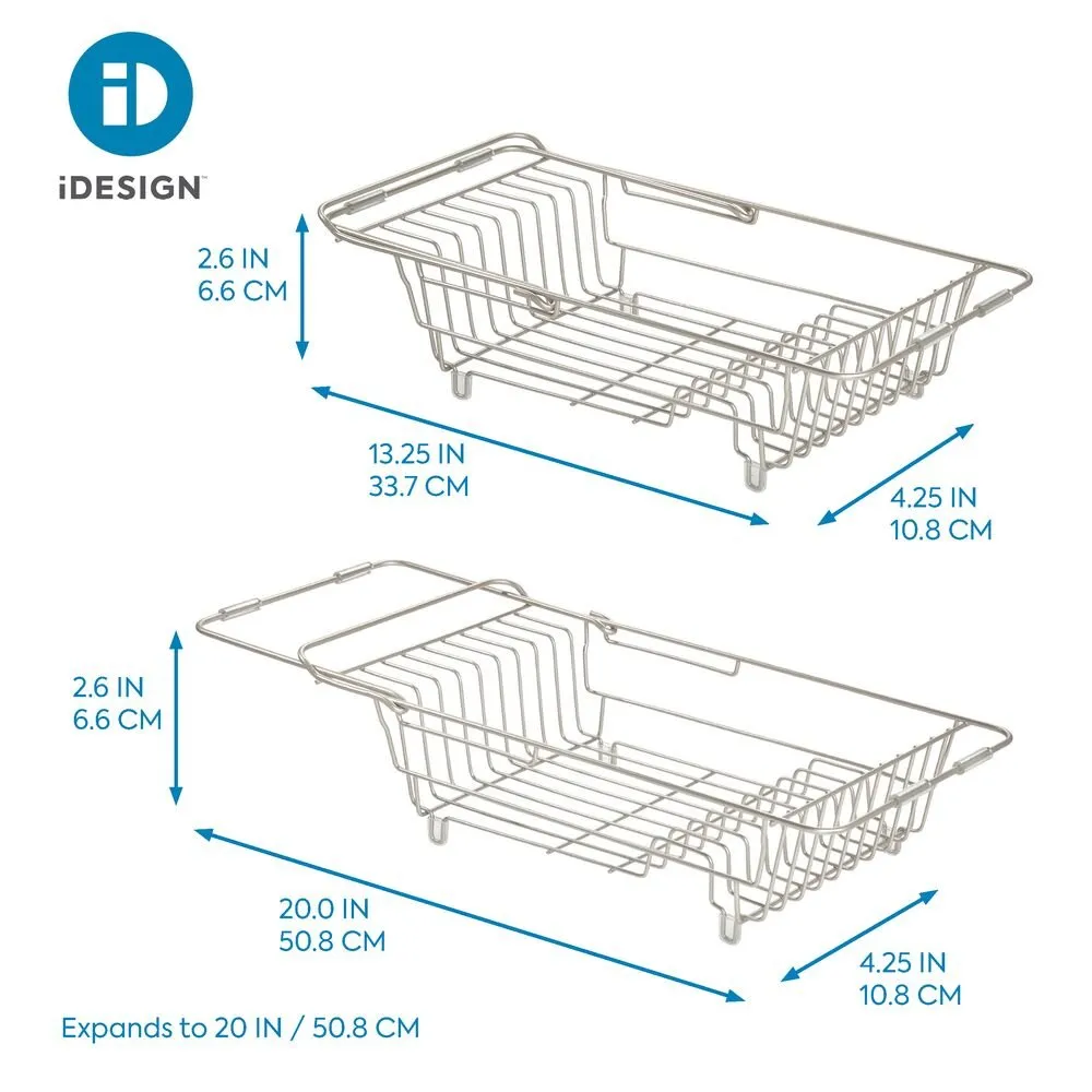 iDesign Classico Over Sink Dish Drainer in Satin