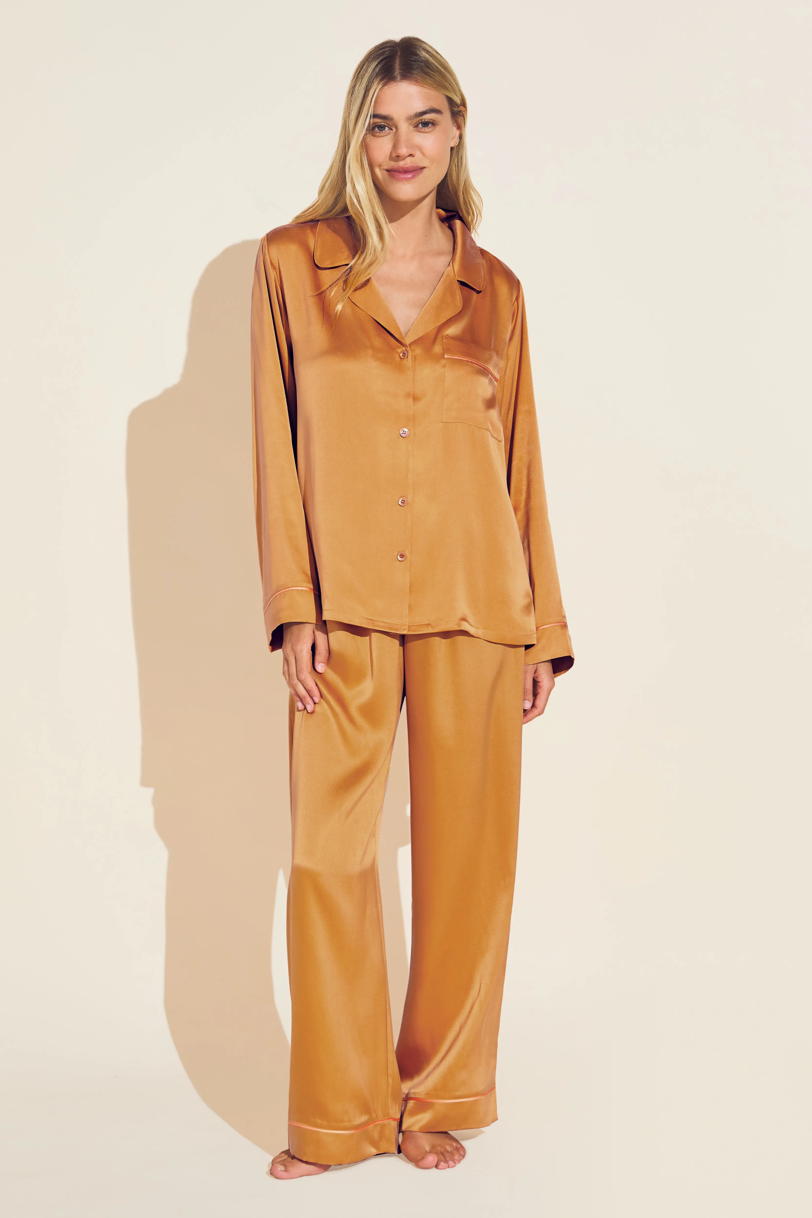 Inez Washable Silk Long PJ Set