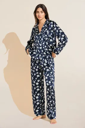 Inez Washable Silk Printed Long PJ Set