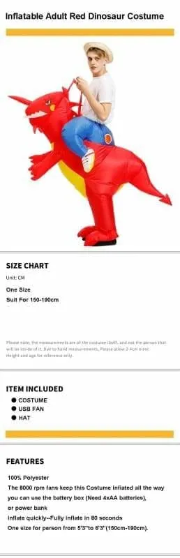 Inflatable Costume Dinosaur