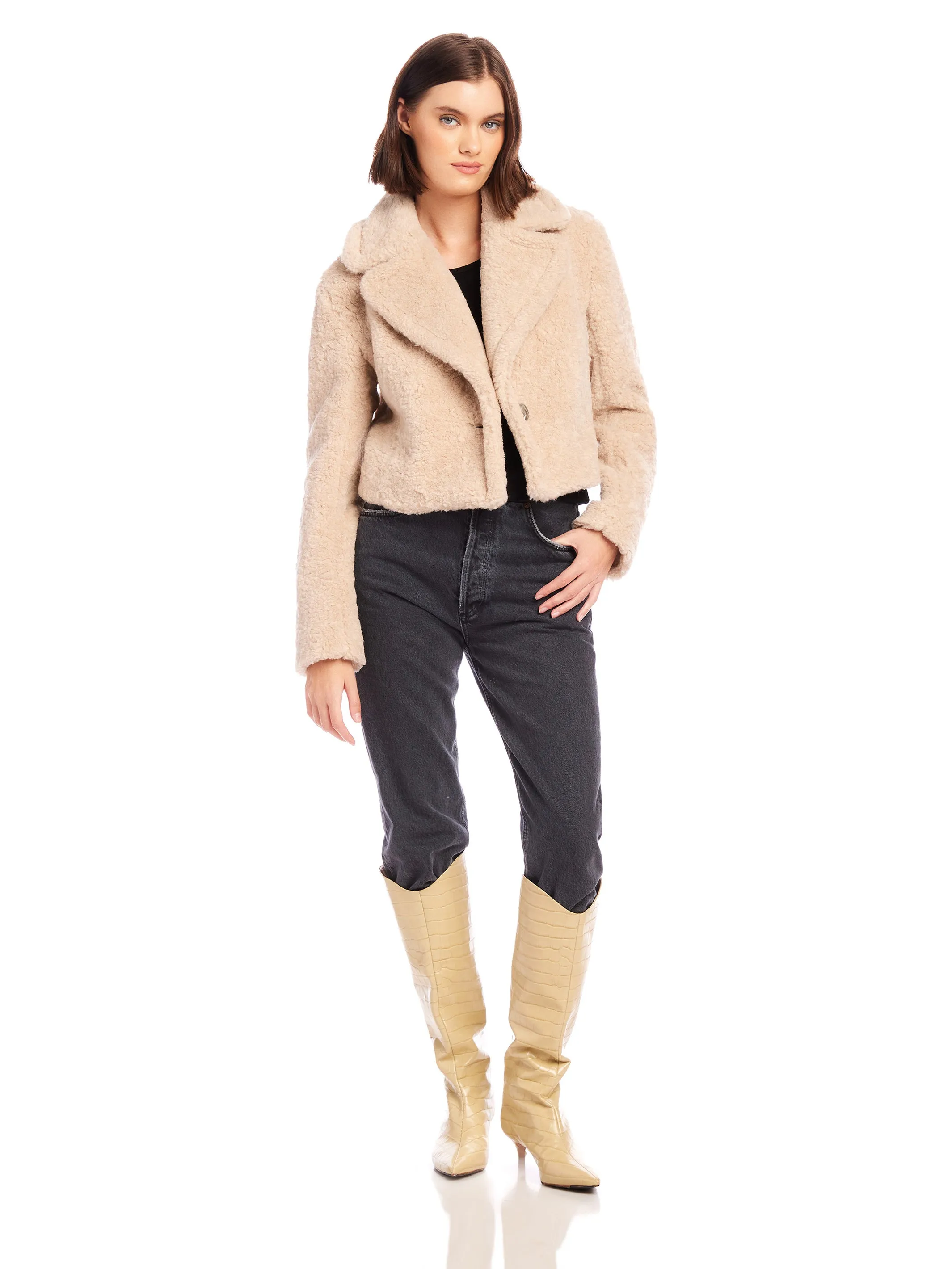 Iva Cropped Sherpa Jacket