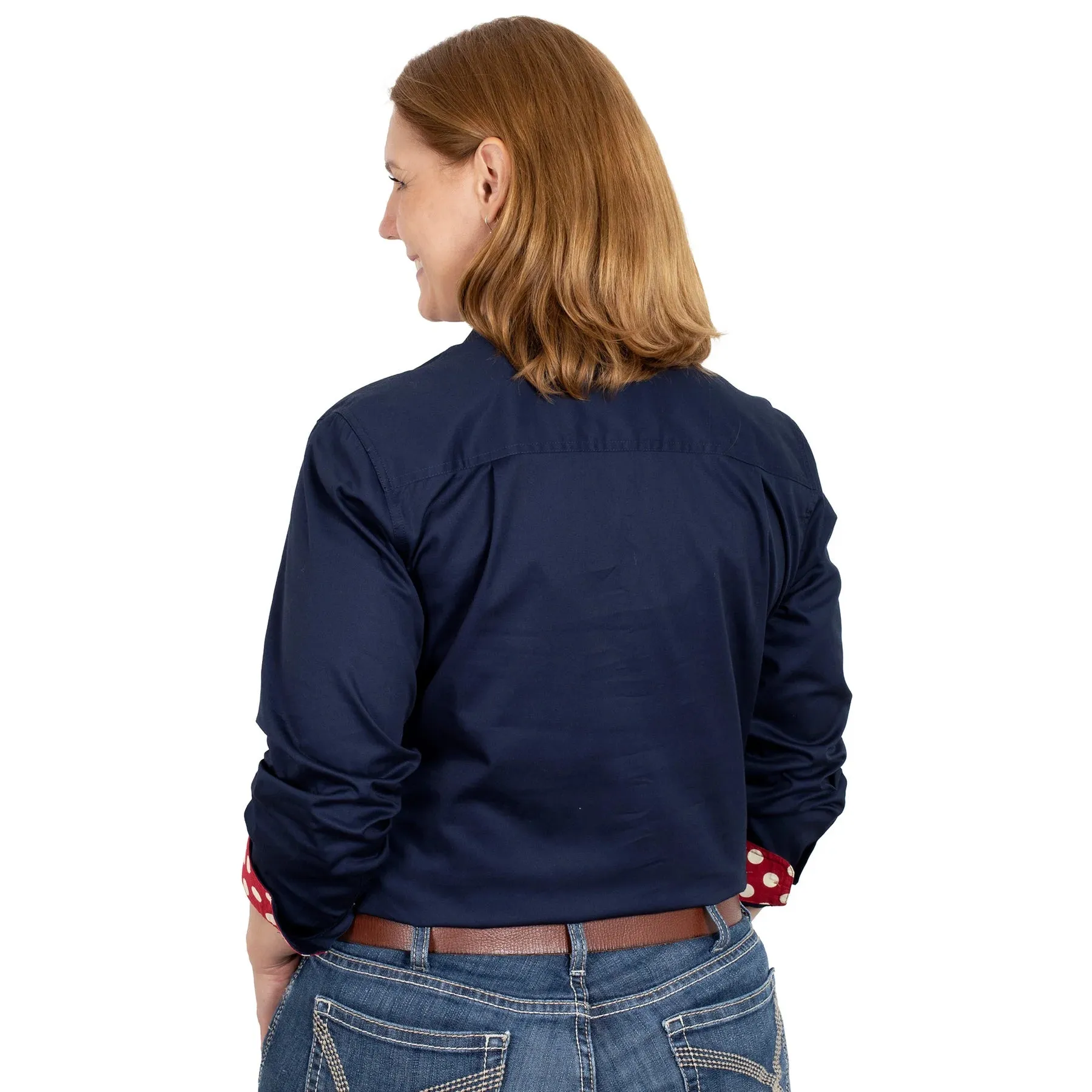 Just Country Women's Abbey Shirt- Navy Crimson