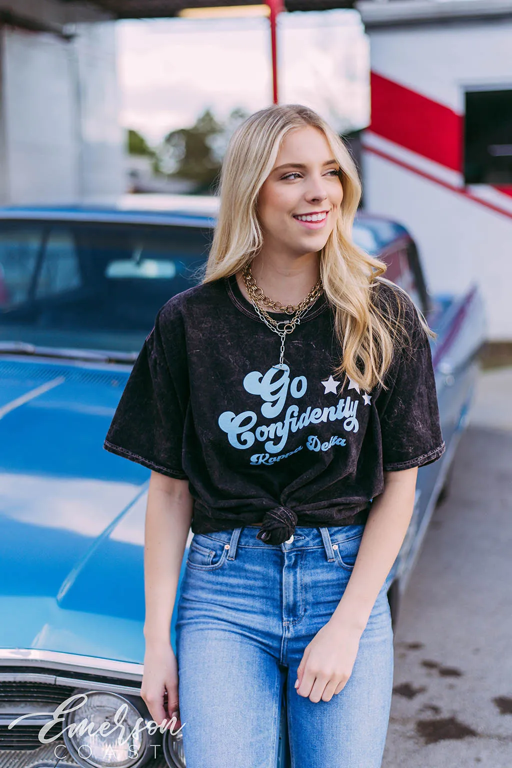 Kappa Delta Go Confidently Mineral Wash Tee