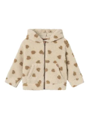 Kids Girl's Printed Sherpa Jacket,Beige