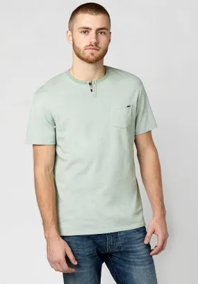 Kique Men's Slub Cotton T-Shirt in Black in Green - BM23463