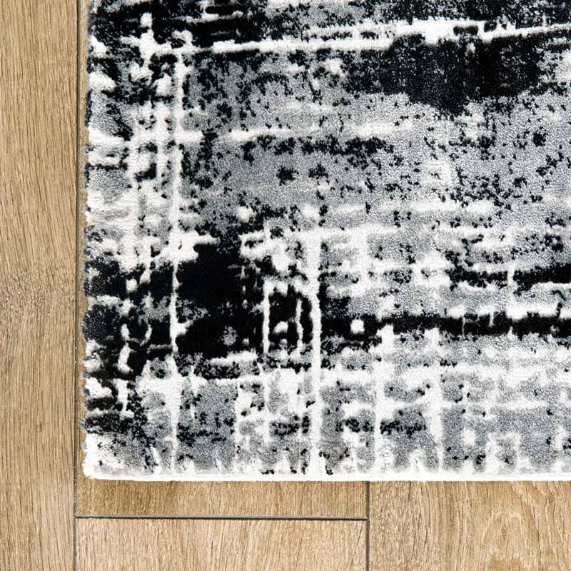 Kuza Black Abstract Rug - Multiple Sizes