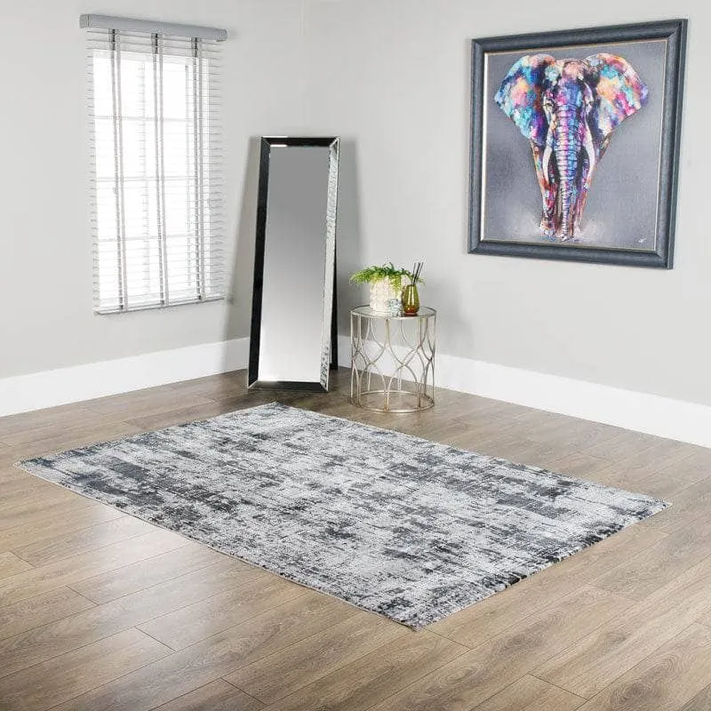 Kuza Black Abstract Rug - Multiple Sizes