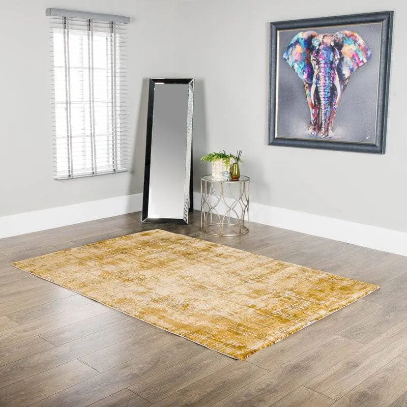 Kuza Gold Abstract Rug - Multiple Sizes