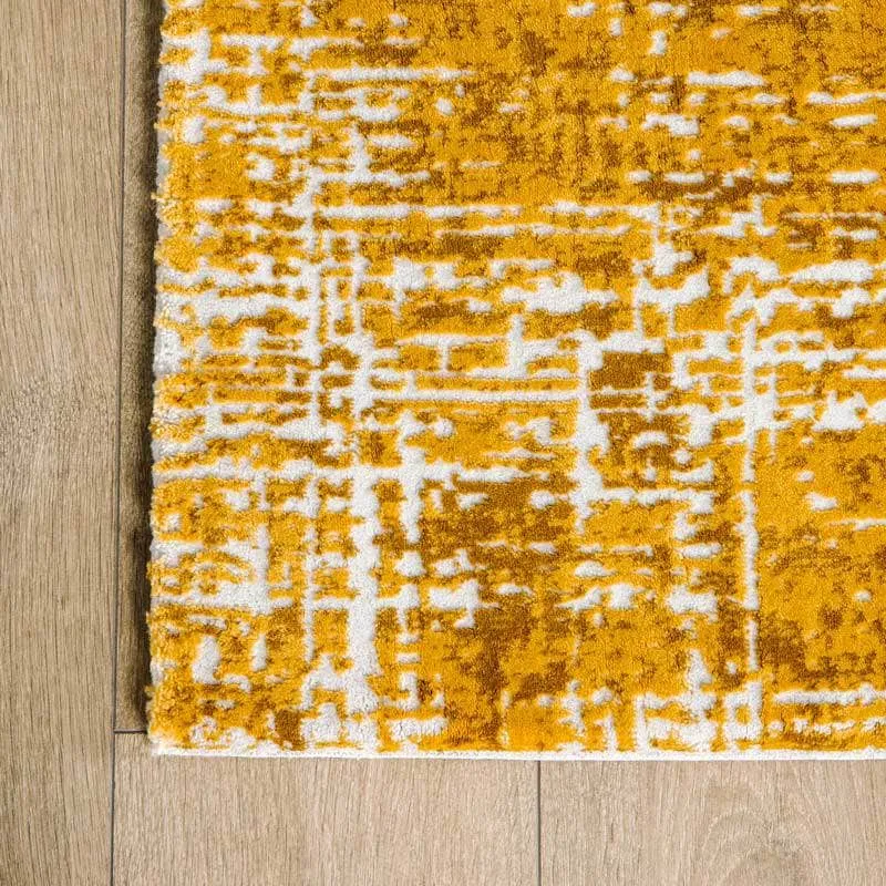 Kuza Gold Abstract Rug - Multiple Sizes