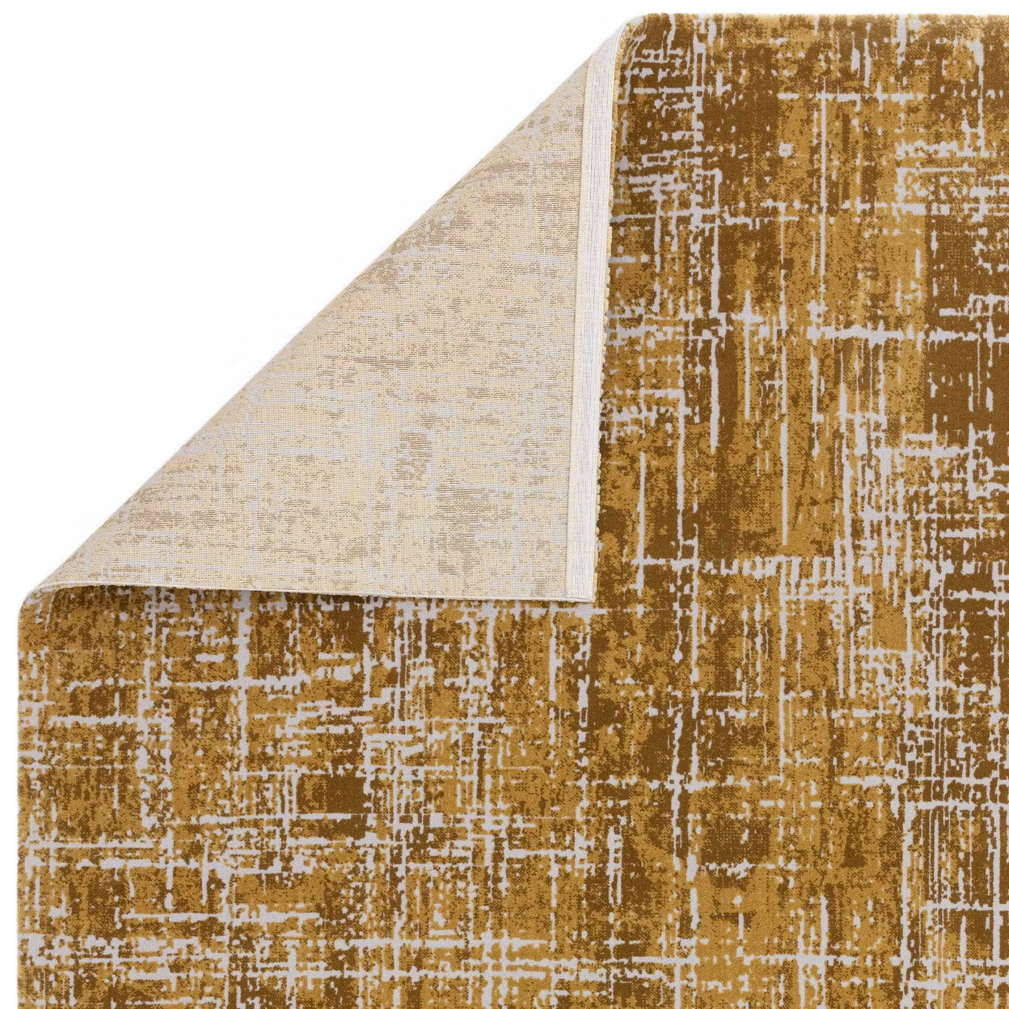 Kuza Gold Abstract Rug - Multiple Sizes