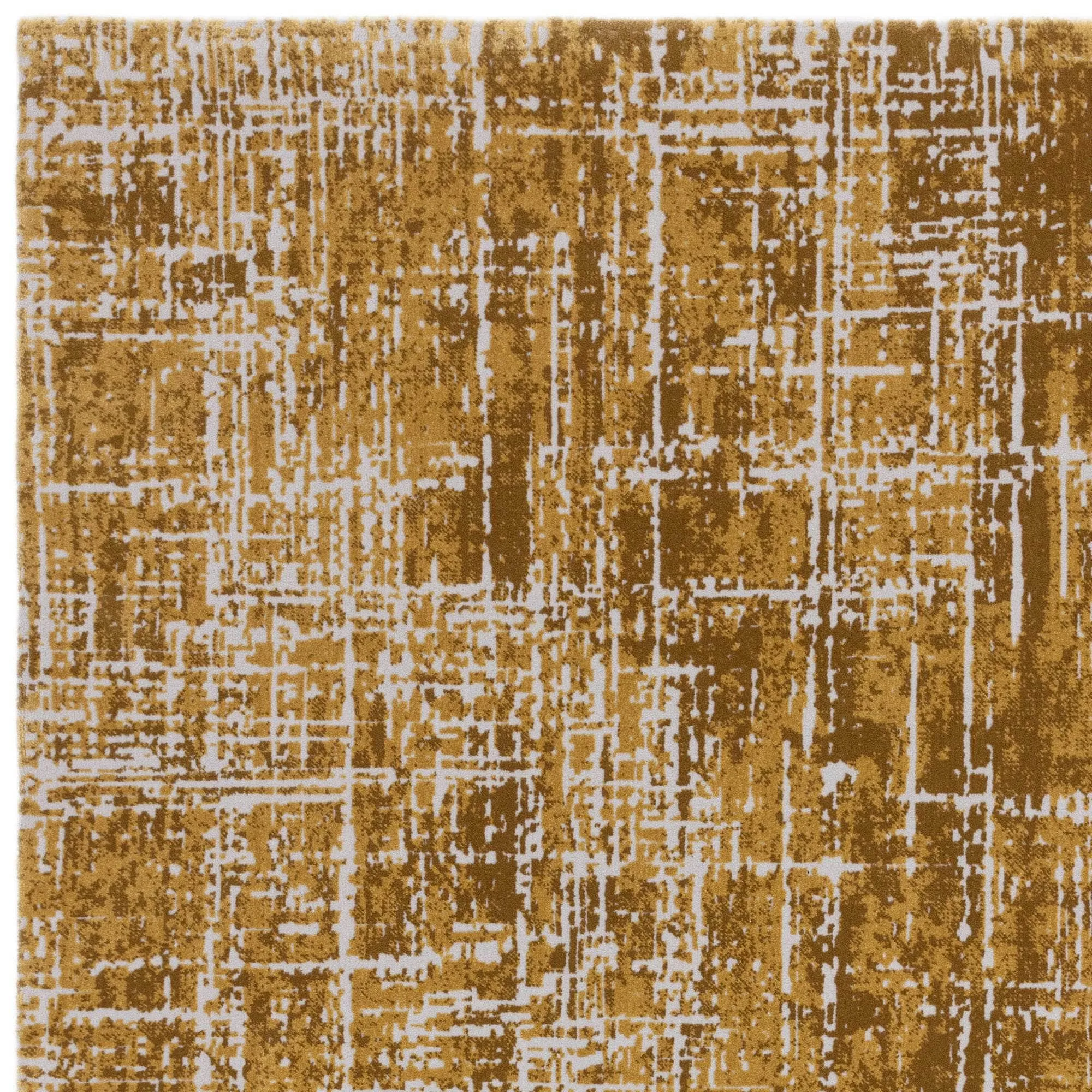 Kuza Gold Abstract Rug - Multiple Sizes