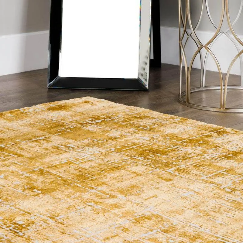 Kuza Gold Abstract Rug - Multiple Sizes