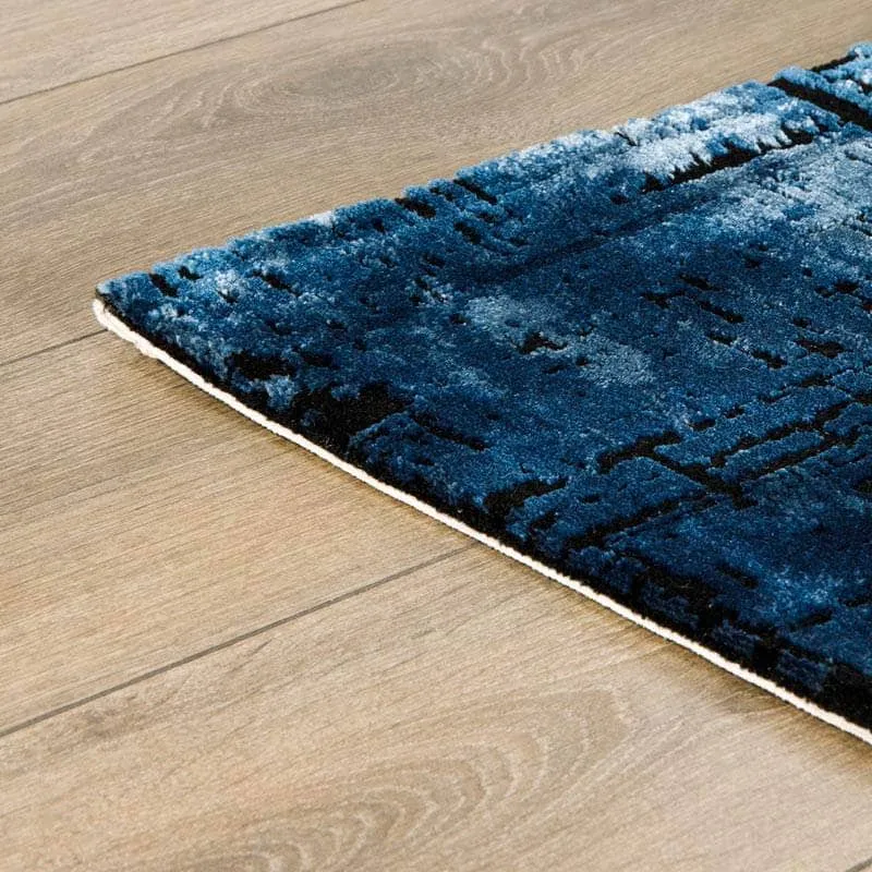 Kuza Navy Abstract Rug - Multiple Sizes