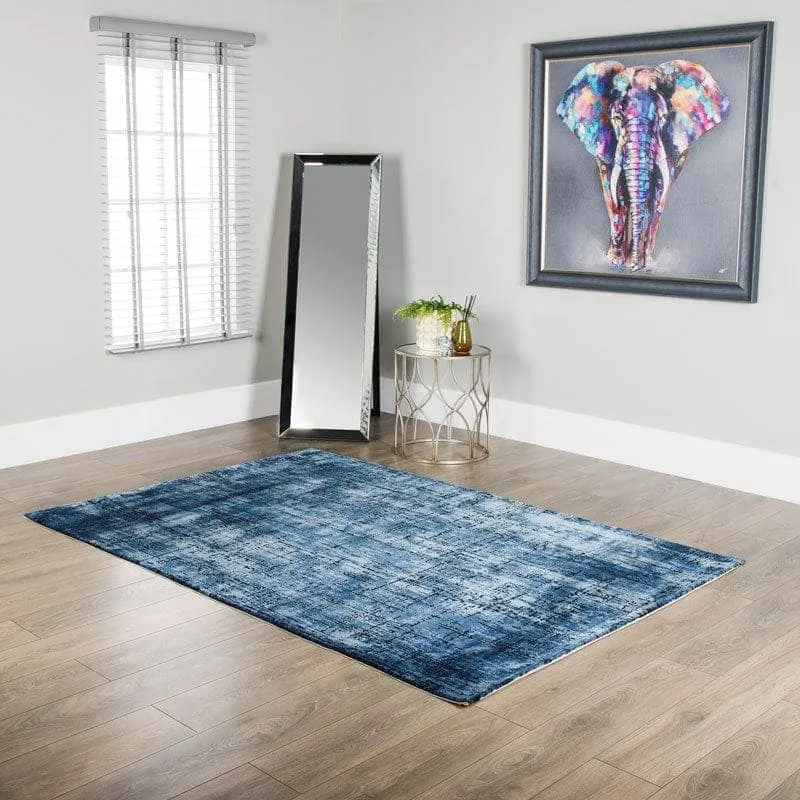 Kuza Navy Abstract Rug - Multiple Sizes