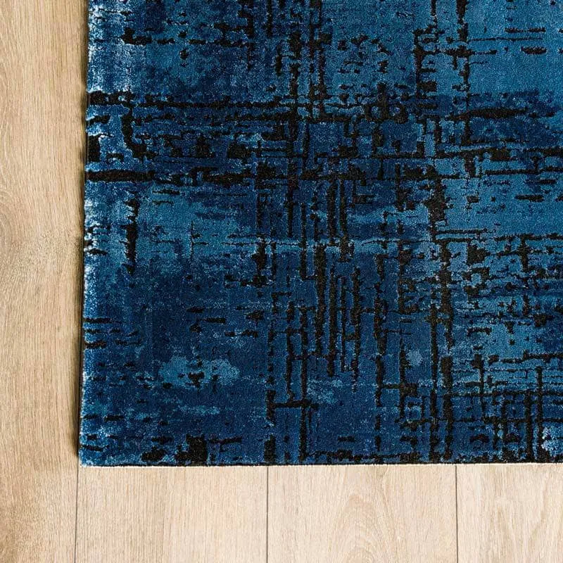 Kuza Navy Abstract Rug - Multiple Sizes