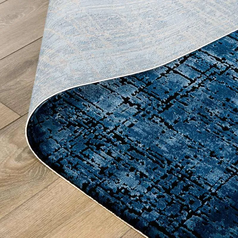 Kuza Navy Abstract Rug - Multiple Sizes