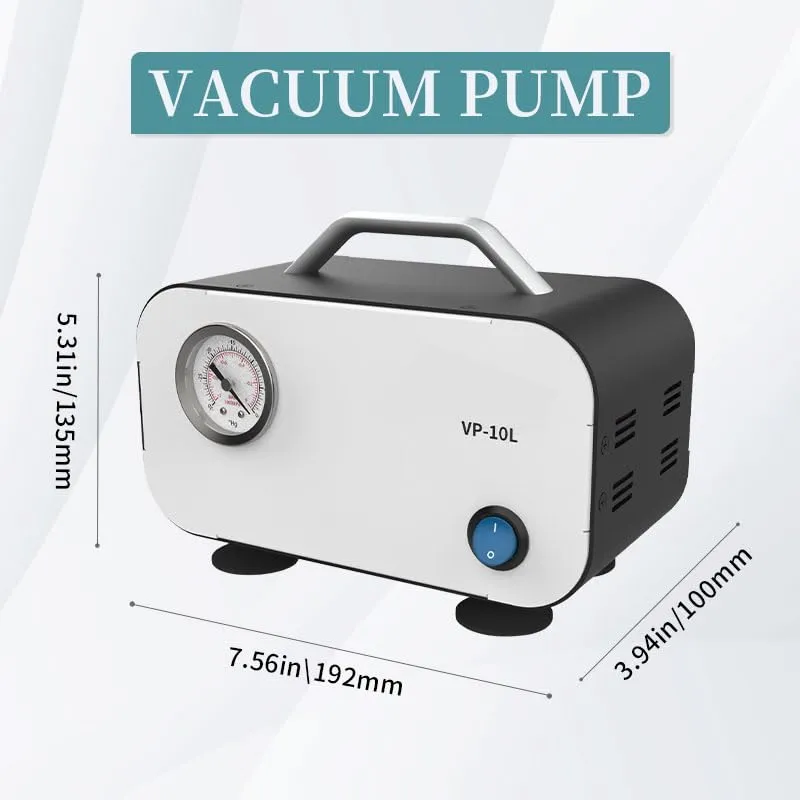 Lab Diaphragm Vacuum Pump I Portable Mini Oilless Pump Oil Free I for Laboratory Vacuum Filtration I Model 10L/min I 30L/min