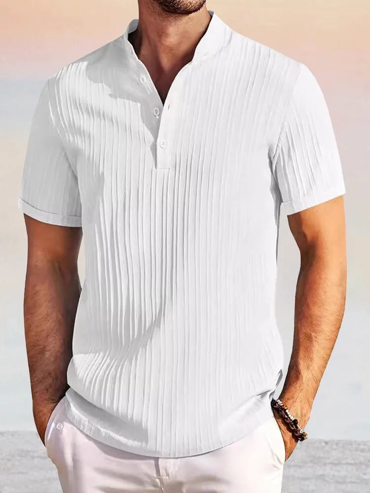 Leisure Simple Stripe Henley Shirt