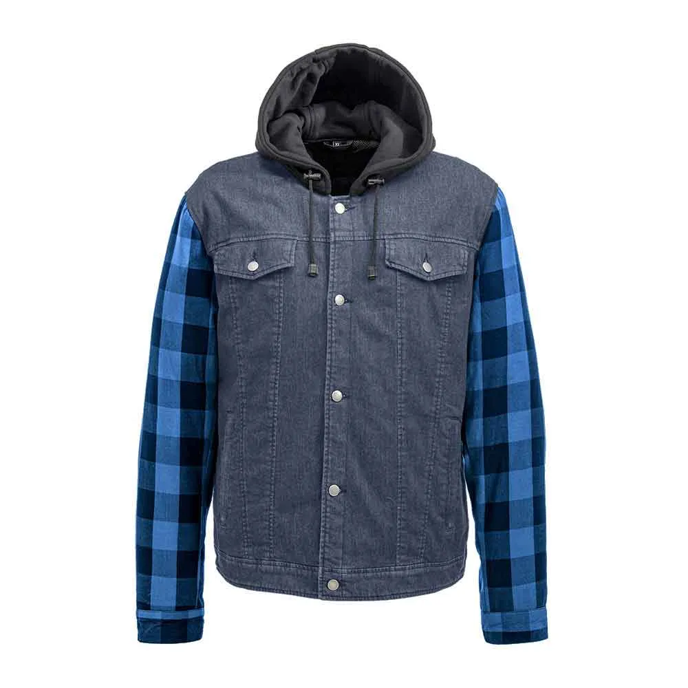 [LEVEL 2 PROTECTION] Road Armor Tuff Denim Protective Shirt With Plaid Sleeves