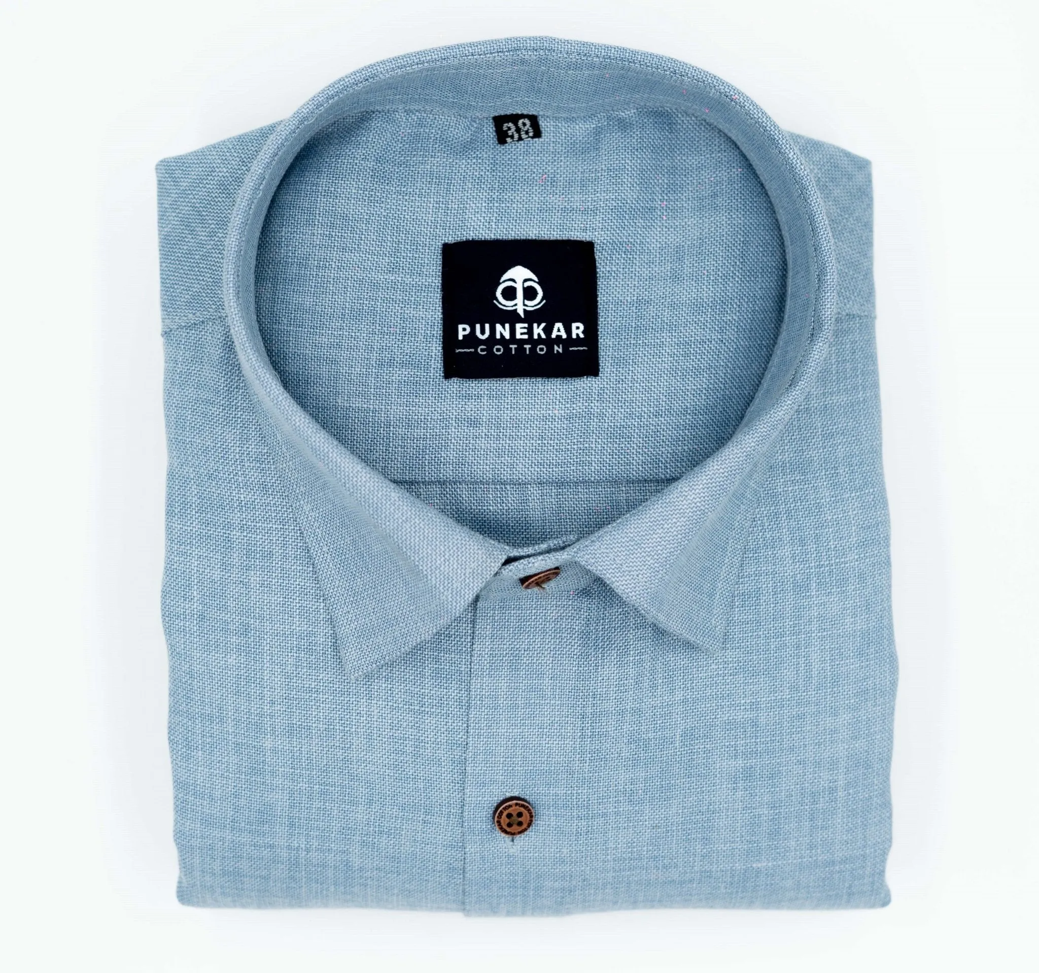 Light Blue Color Blended Linen Shirt For Men's