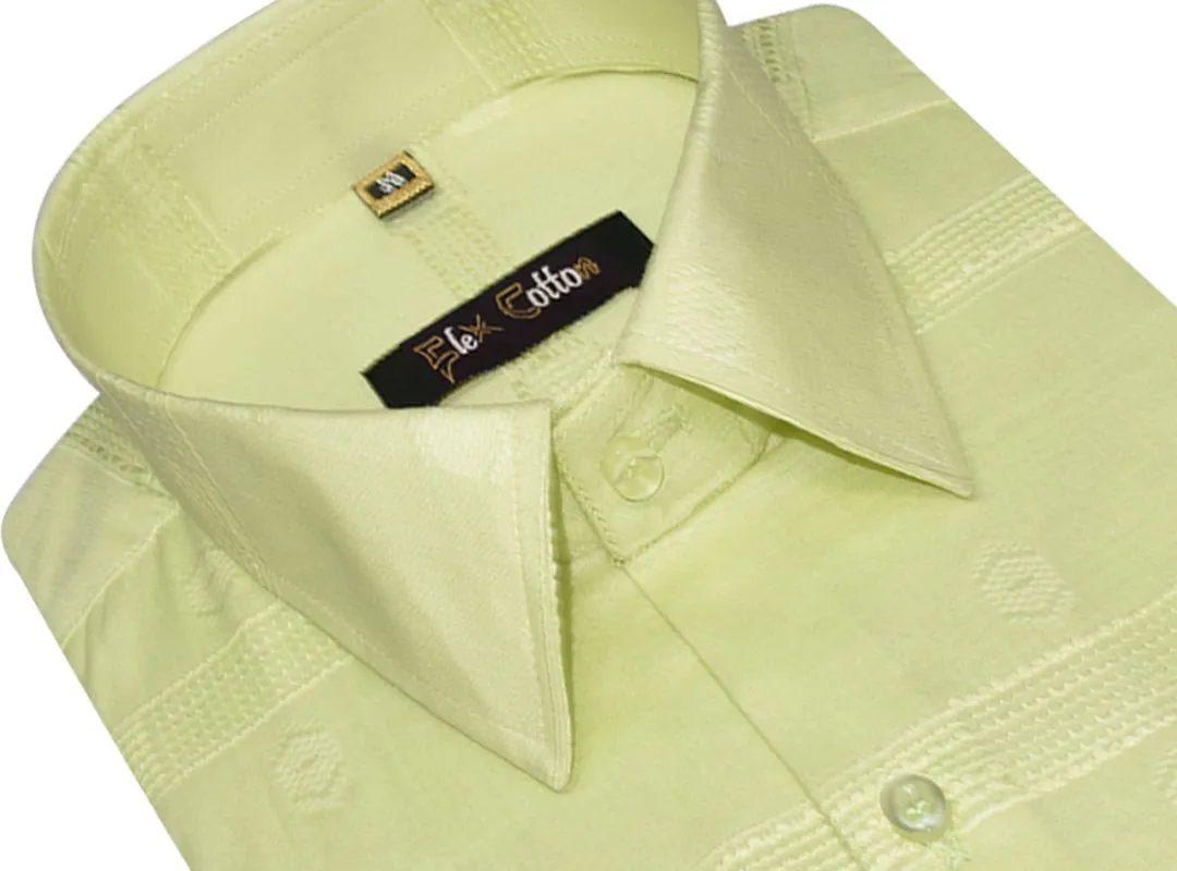 Light Green Color Cotton Embroidery Butta Patta Shirts For Men’s