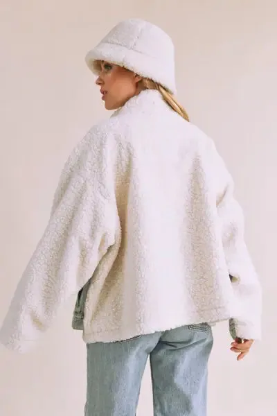 Loose Fit Sherpa Denim Jacket