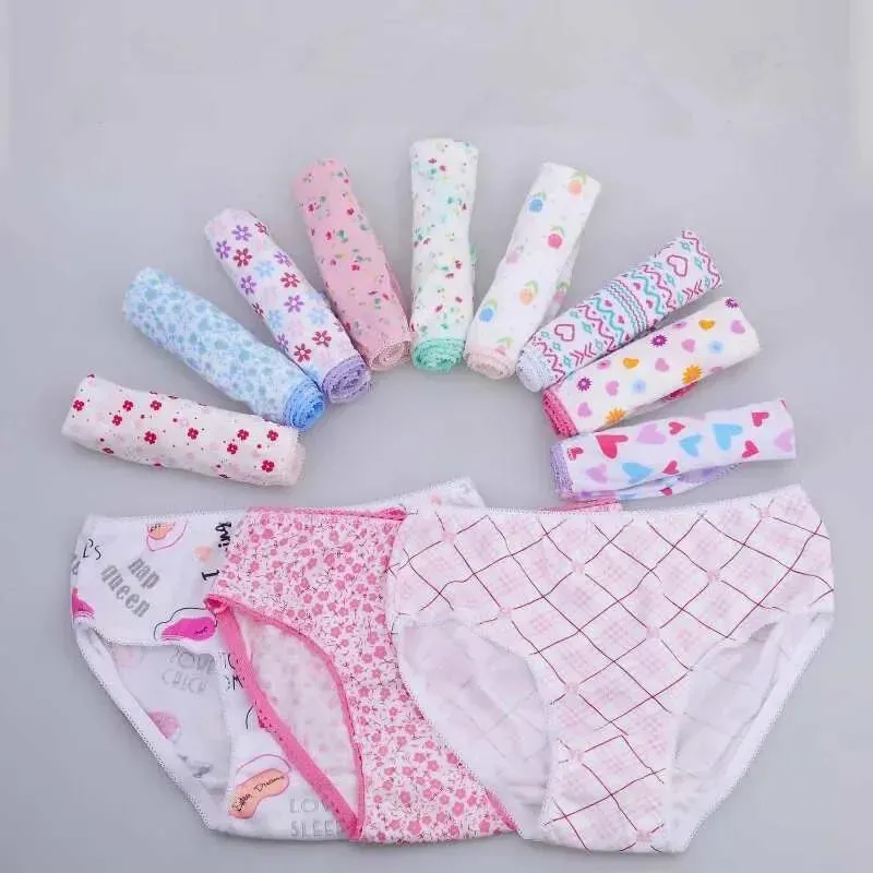 Lot de 12 culottes en coton pour filles de 1 à 12 ans - Culotte pour enfant