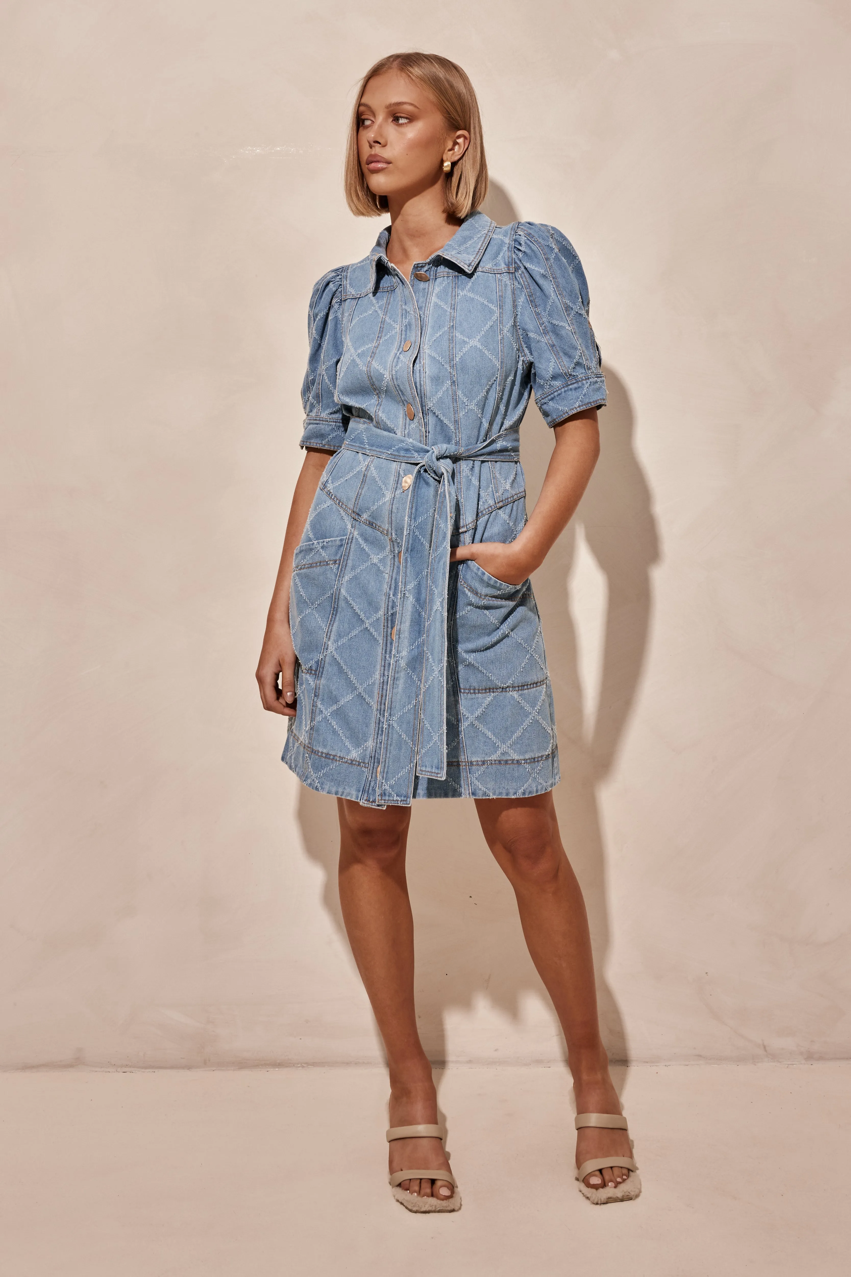 Lyra Denim Dress (Blue)