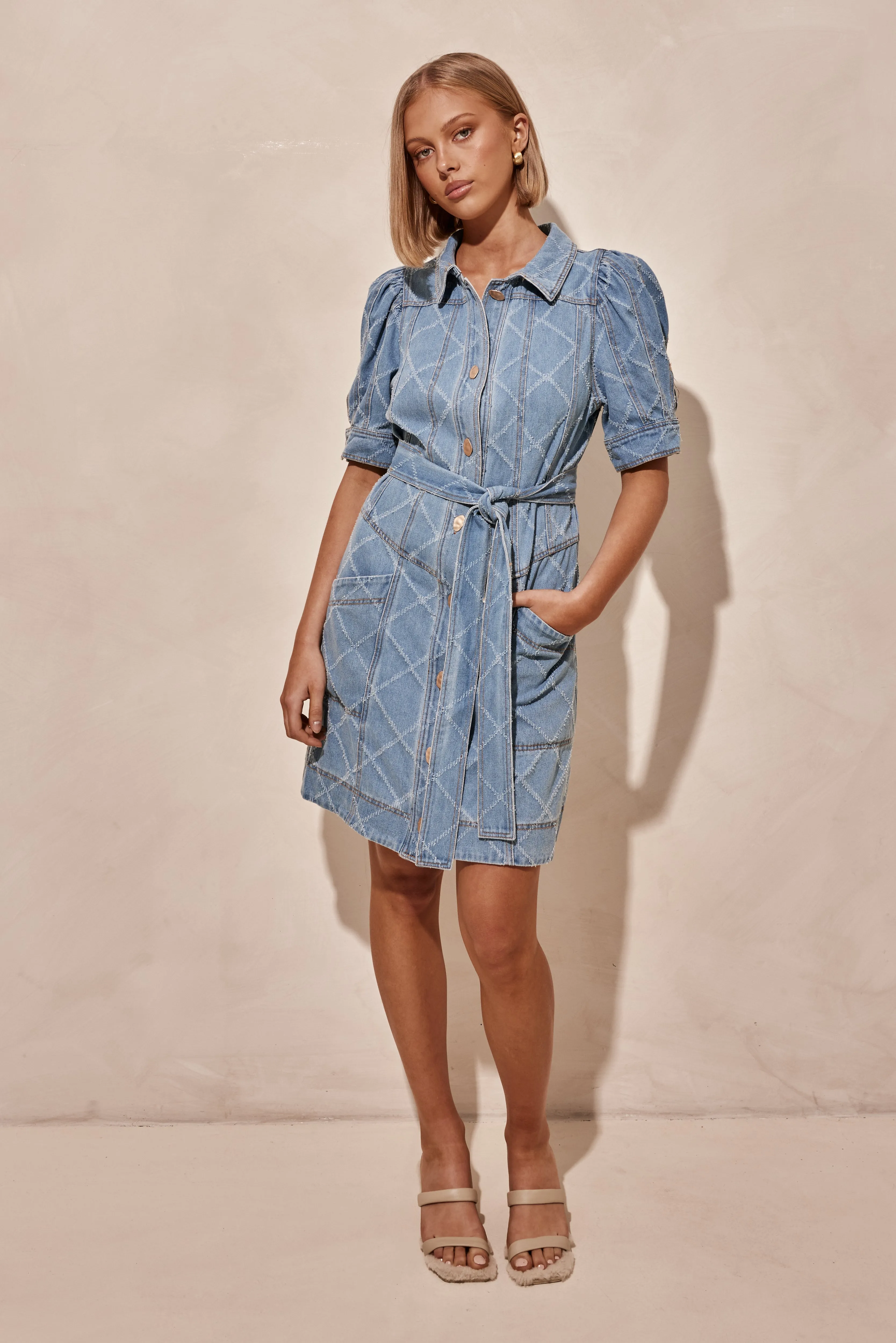 Lyra Denim Dress (Blue)