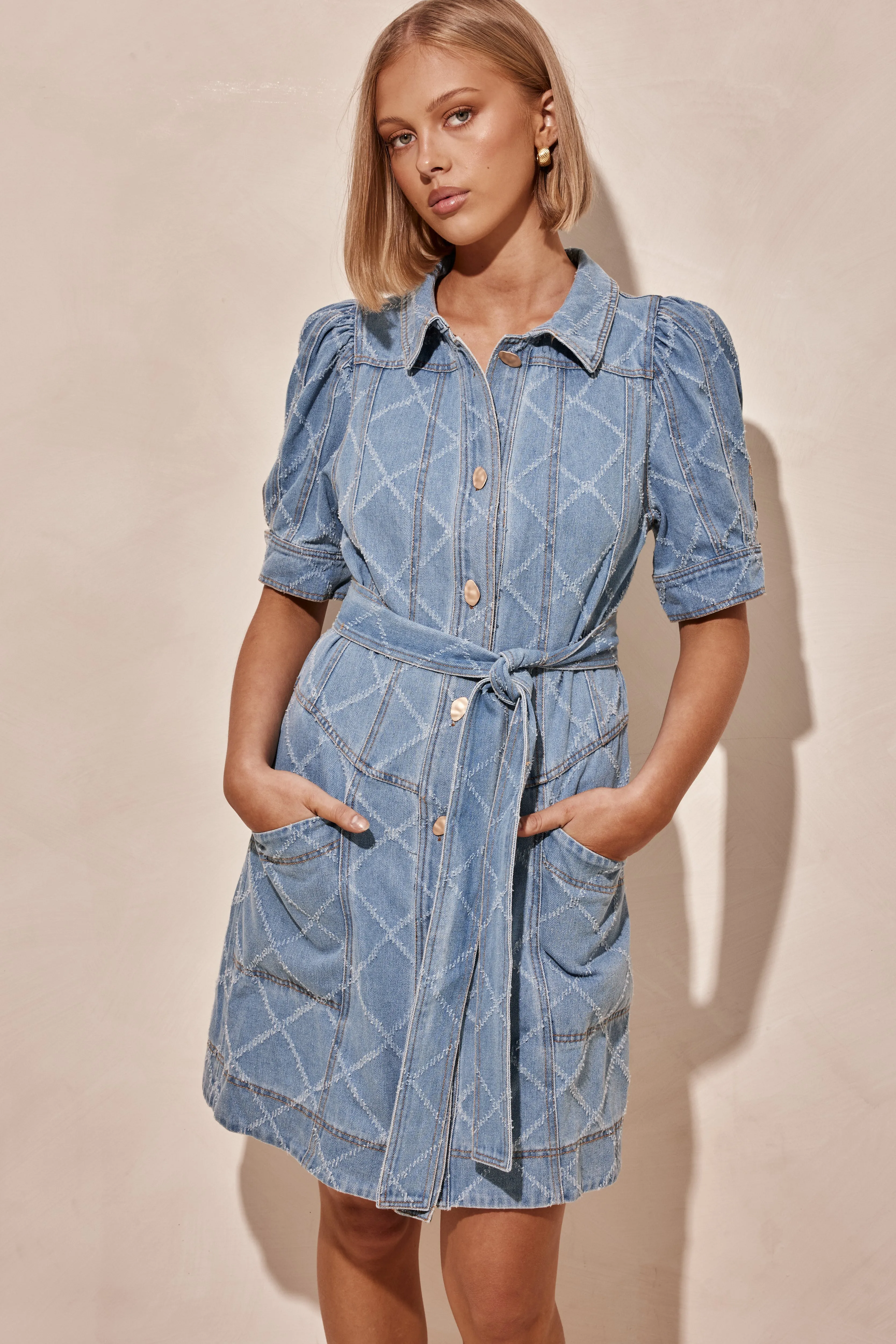 Lyra Denim Dress (Blue)