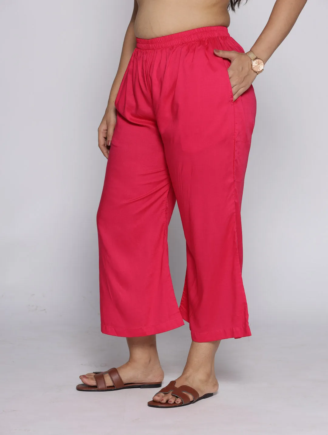 Magenta Rayon Culottes