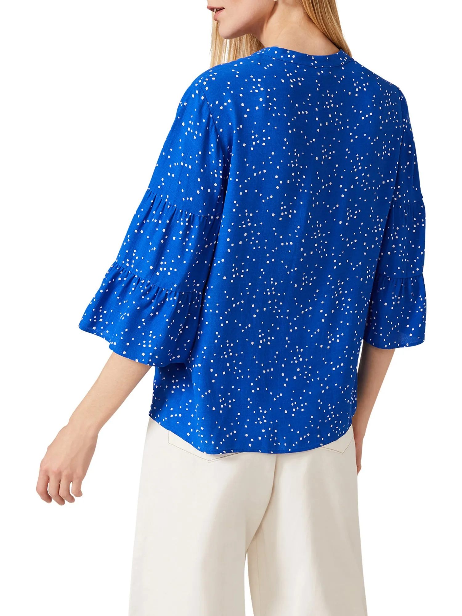 Marla Spot Tiered Sleeve Blouse