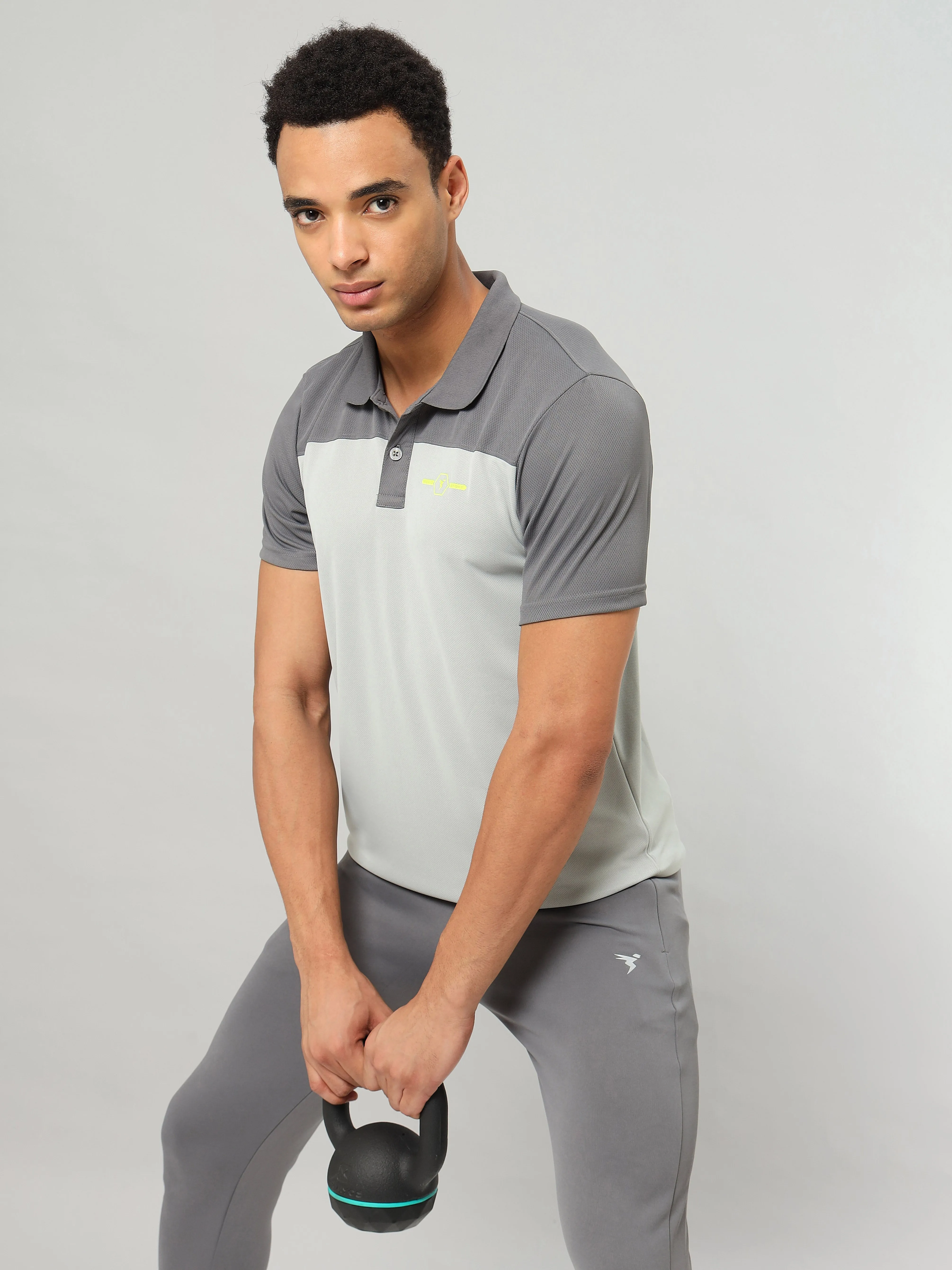 Men Colorblock Relax Fit Polo T-shirt with TECHNO COOL 