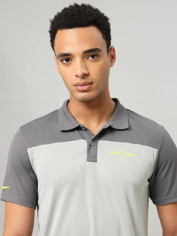 Men Colorblock Relax Fit Polo T-shirt with TECHNO COOL 