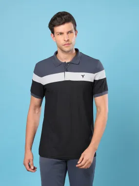 Men Colorblock Slim Fit Polo T-shirt with MATPIQ