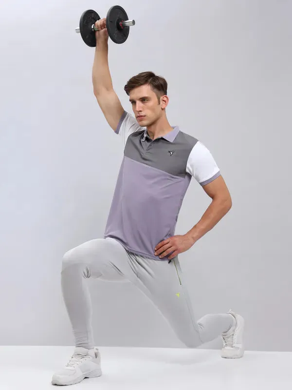 Men Colorblock Slim Fit Polo T-shirt with MATPIQ